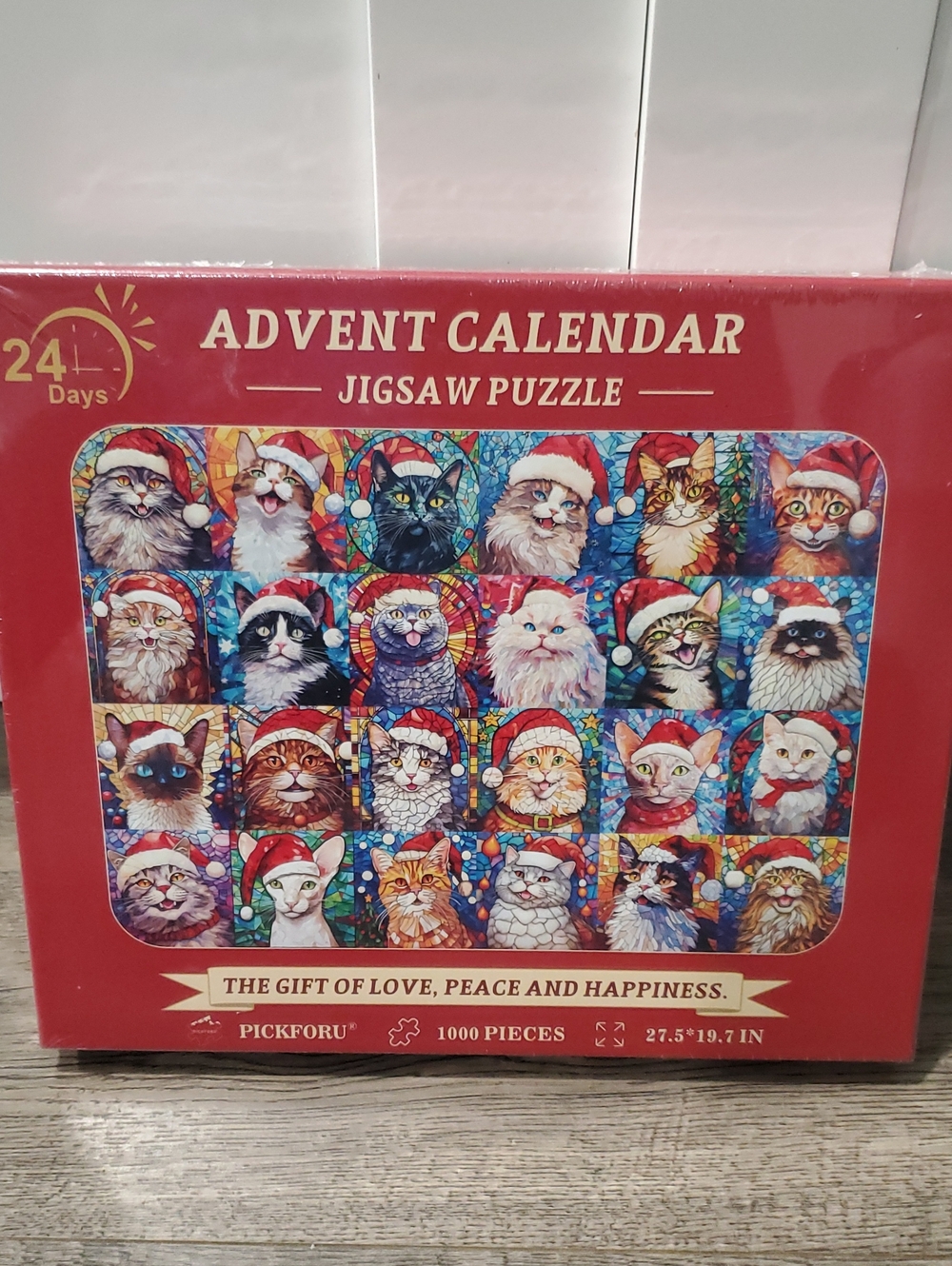 Red Advent Calendar Jigsaw Puzzle - 1000 Piece Cats